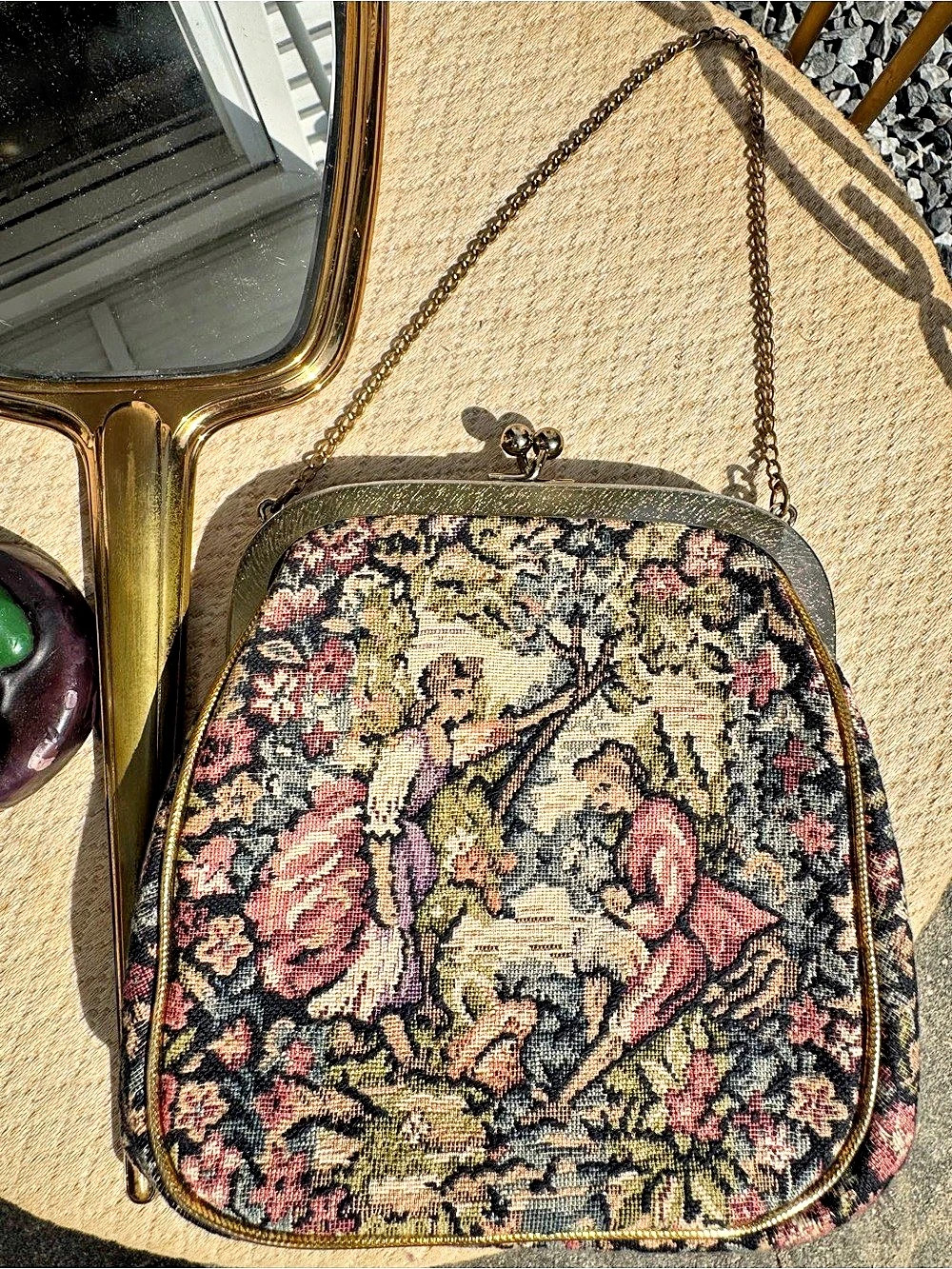 Julius Resnick (JR Miami) Petit Point Tapestry Purse 1950s Vintage